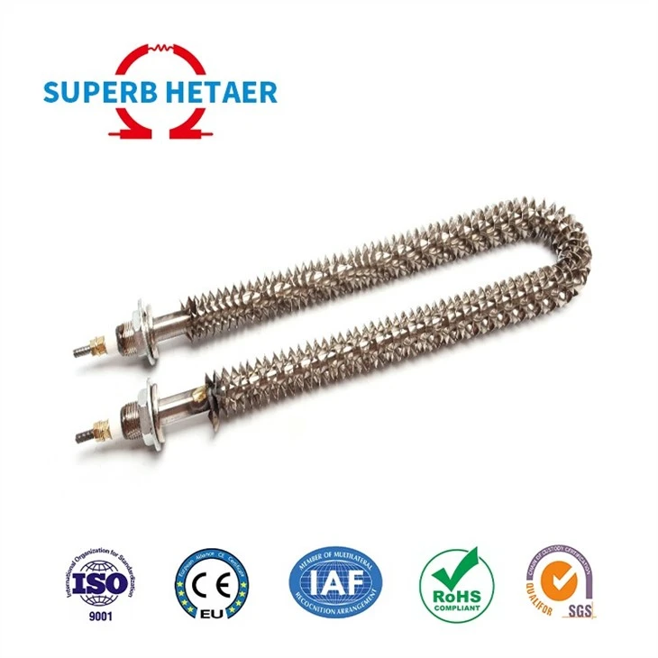 415v 750w Straight Finned Tubular Air Heater For Heat Exchange